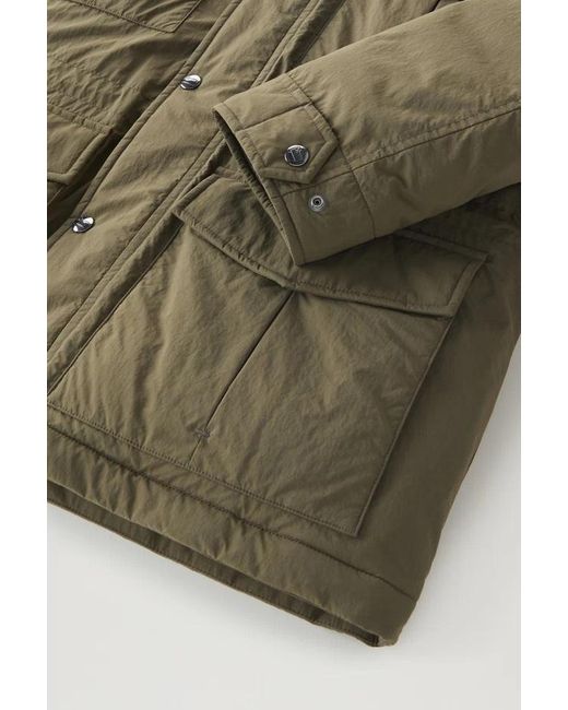 Woolrich Green Hooded Down Jacket for men