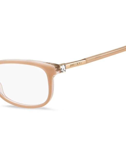 Jimmy Choo White Eyewear Rectangular Frame Glasses