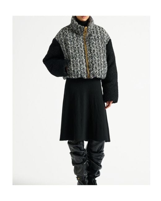 Balmain Black Tweed Panelled Jacket