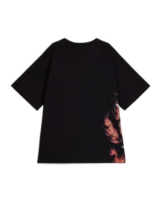 Y-3 Black Graphic Short Sleeve Tee for men