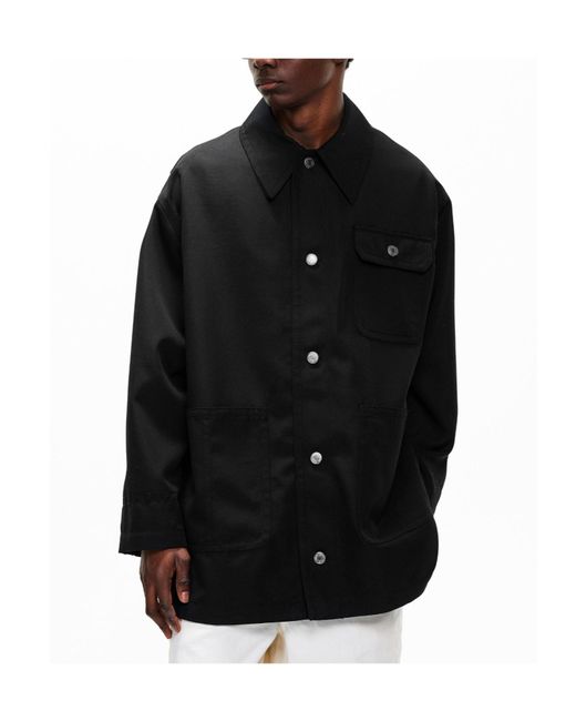 AMI Black Versatile Workwear Jacket for men