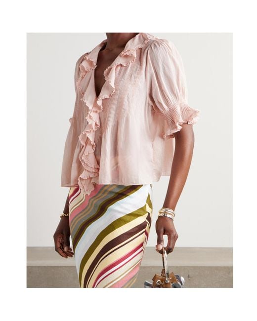Doen Pink Ruffled Top