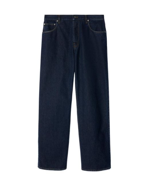 Burberry Blue Logo Patch Straight-Leg Jeans for men