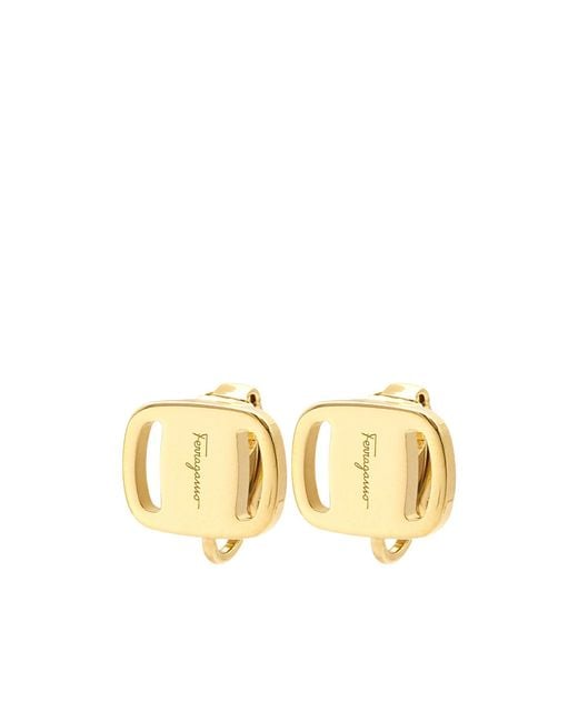 Ferragamo Metallic Geometric Earrings
