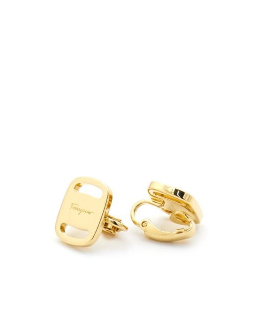 Ferragamo Metallic Geometric Earrings