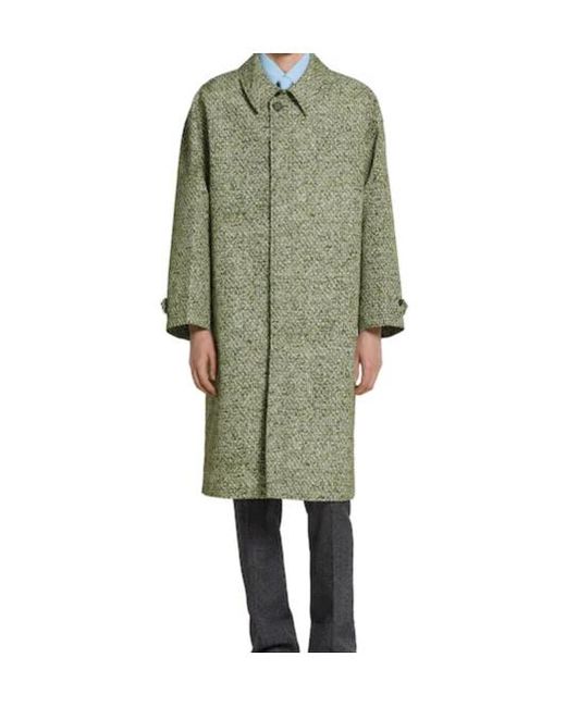 Gucci Green Bonded Poplin Coat for men
