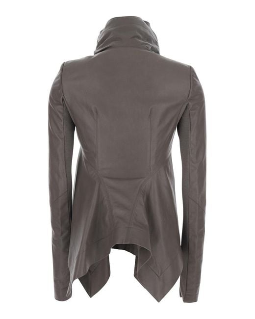 Rick Owens Brown Naska Leather Biker Jacket