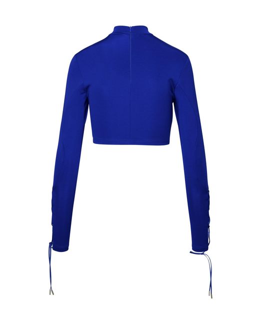 Off-White c/o Virgil Abloh Blue Logo Printed Long-Sleeve Top