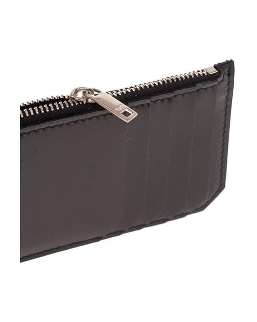 Saint Laurent Black Tiny Monogram Fragments Zip Card Case for men