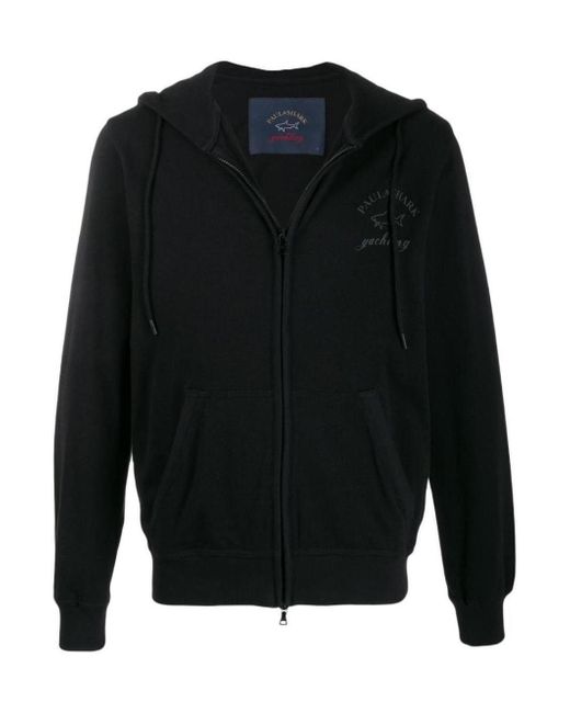 Paul & Shark Black Logo Print Hoodie for men