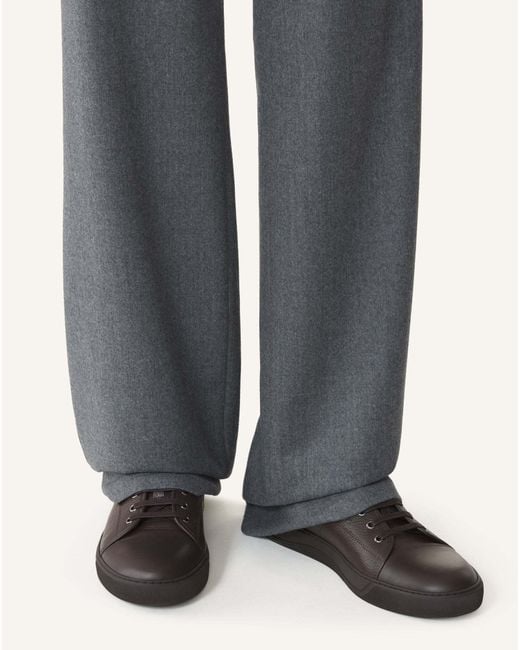 Lanvin Brown Textured Low-Top Sneakers for men