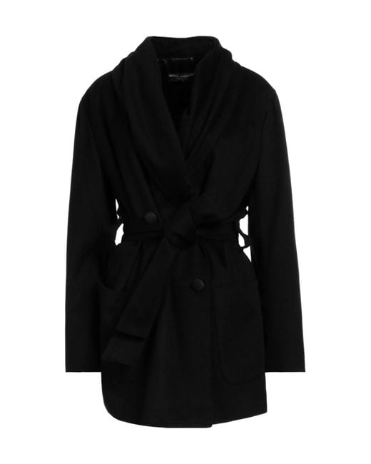 Dolce & Gabbana Black Solid Color Long Trench Coat