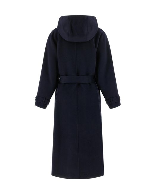 Pinko Black Belted Hooded Coat