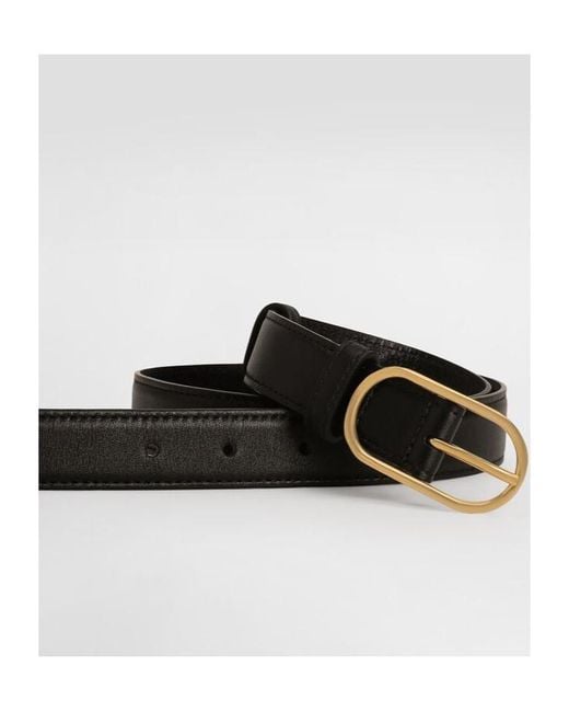 Dolce & Gabbana White Leather Belt