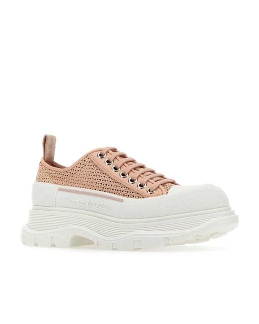 McQueen White Oversized Woven Lace-Up Sneakers