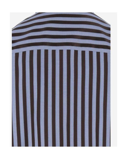 Etro Blue Striped Button-Up Shirt