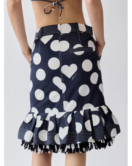 Jacquemus Blue The Cabana Polka-Dot Skirt