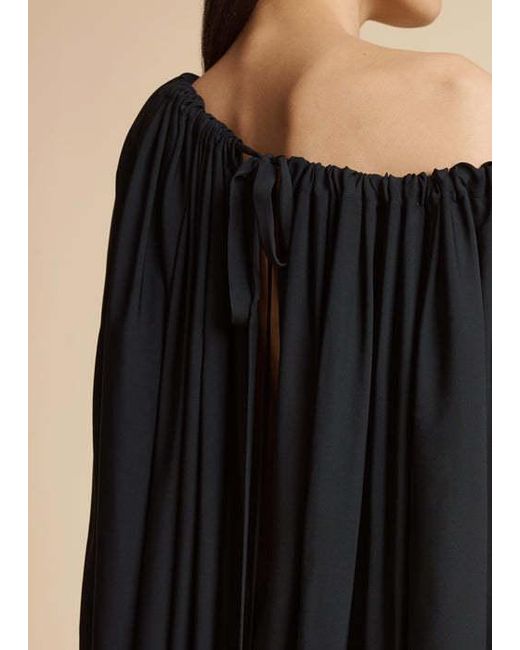 Khaite Black Nash Draped Blouse