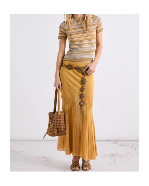 Marella Natural Lurex-Embellished T-Shirt