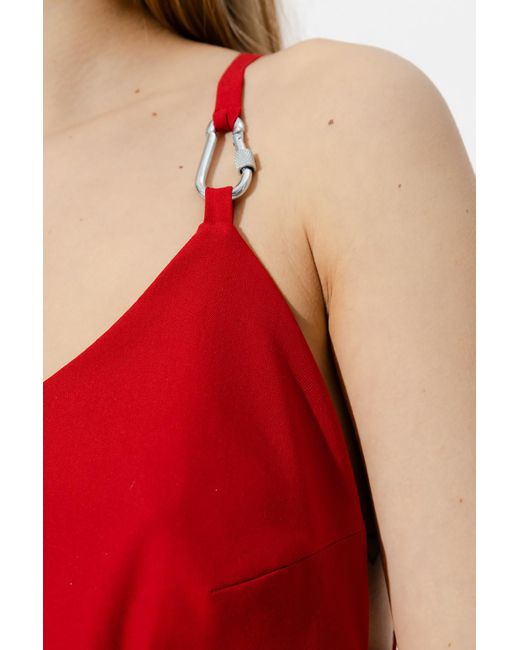 Heron Preston Red Crossover Strap Dress