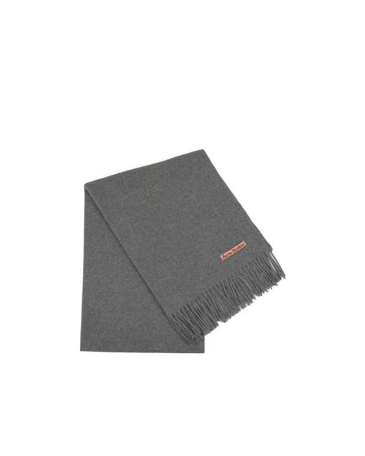 Acne Gray Logo Patch Scarf for men