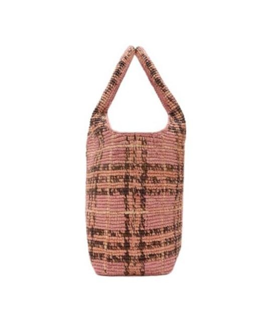Burberry Brown Margate Small Check Tote Bag