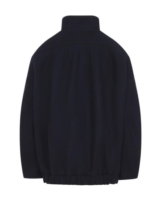 Dries Van Noten Blue Stand-Up Collar Casual Jacket