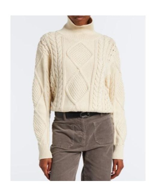 Nili Lotan White Kimmy Cable-Knit Cotton And Cashmere Sweater