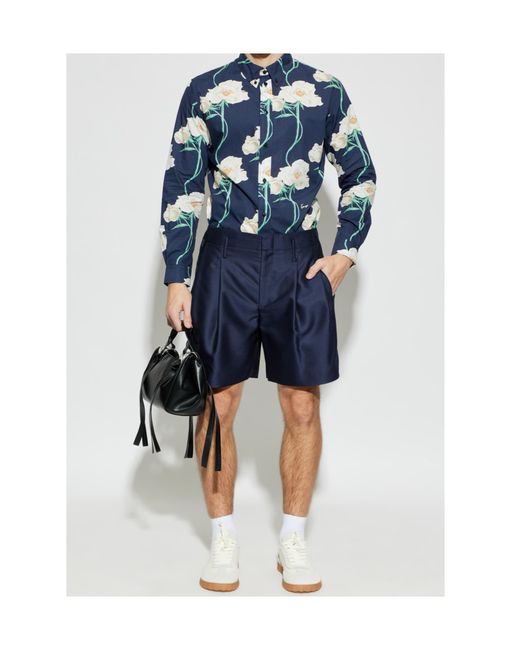 KENZO Blue Floral Printed Button-Up Shirt for men