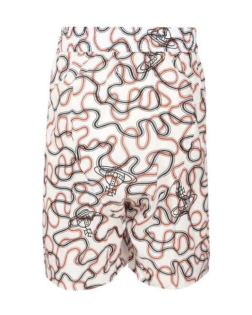 Vivienne Westwood White Romario Wiggle Bermuda Shorts for men