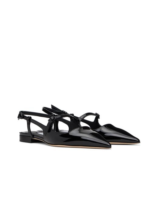 Jimmy Choo Black Pointed Toe Flat Sandals
