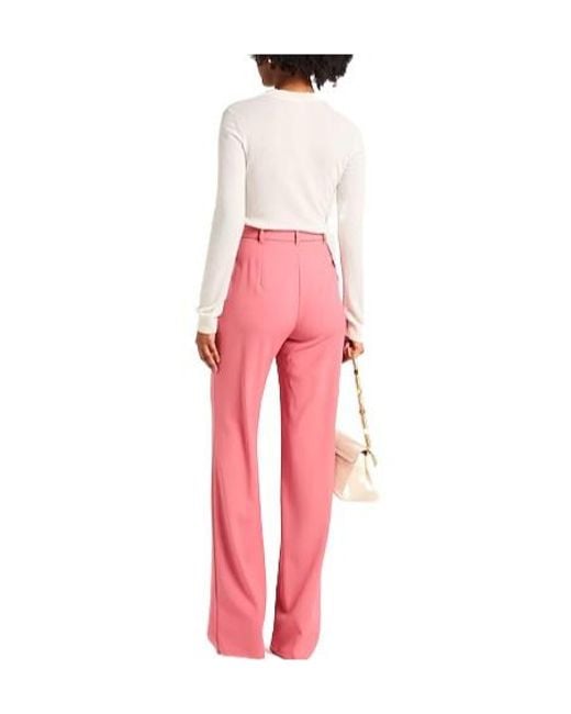 Max Mara Pink Solid Straight-Leg Trousers