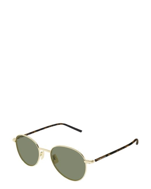 Saint Laurent Green Eyewear Round Frame Sunglasses for men