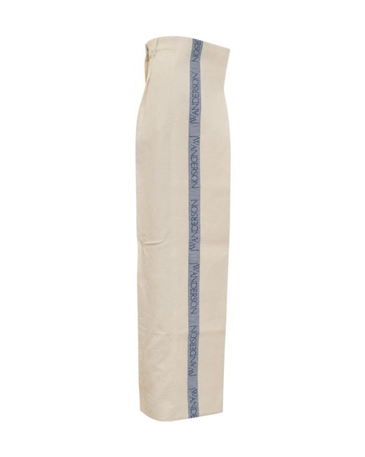 J.W. Anderson White Jw Anderson Side-Panel Wide-Leg Trousers