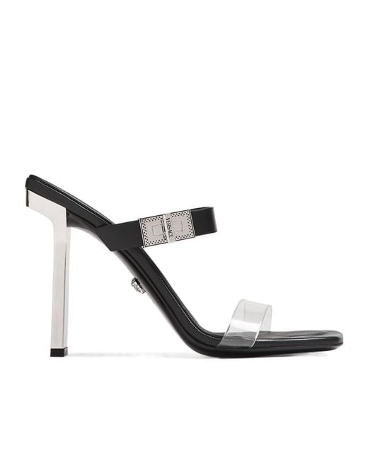 Versace White Heeled Slippers