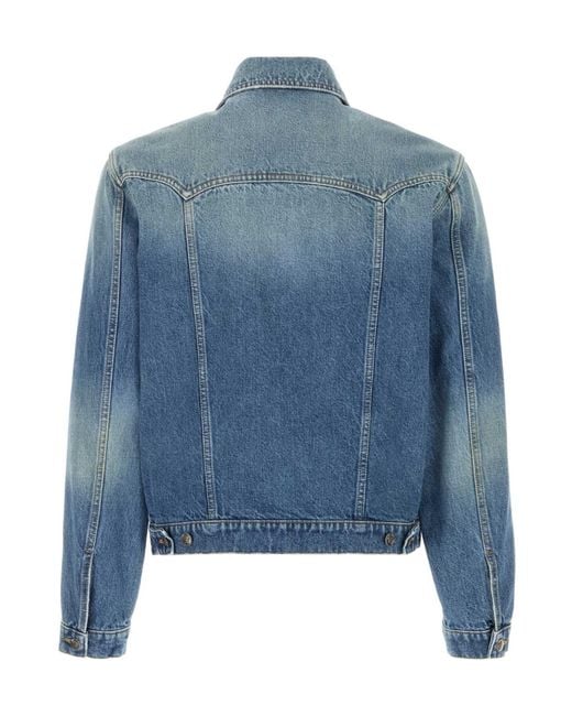 Versace Blue Button-Up Denim Jacket for men