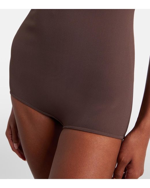 Mugler Brown Knitted Sleeveless Bodysuit