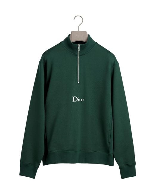 Dior Green Homme Half Zip Sweatshirt for men