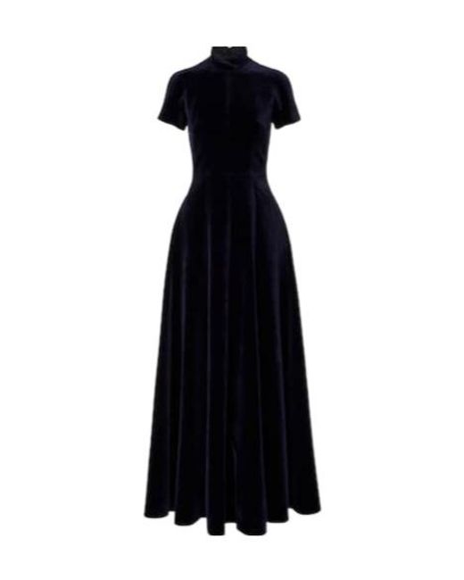 Emilia Wickstead Black Malinda Cotton Velvet Gown