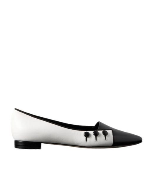 Manolo Blahnik Brown Button-Decorated Pointed Flat Shoes