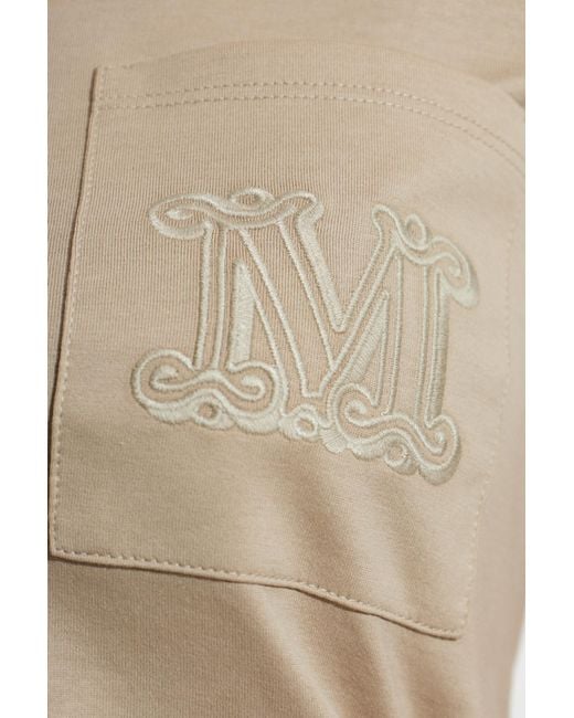 Max Mara Natural Papaia Logo Pocket T-Shirt