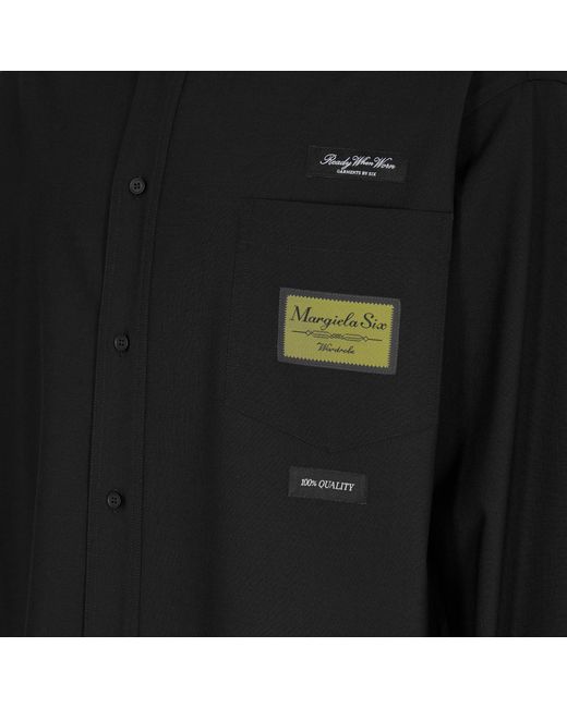 MM6 by Maison Margiela Black Classic Long Sleeve Shirt for men