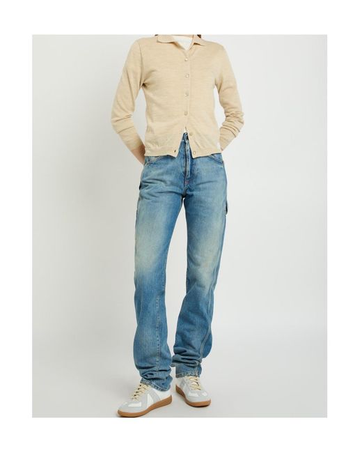 Maison Margiela Blue Twisted-Seam Straight-Leg Jeans