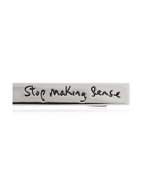 Paul Smith White Stop Making Sense Tie Clip for men