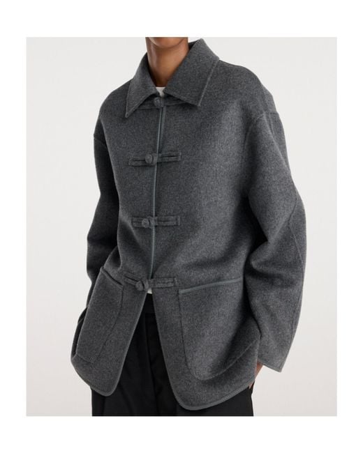 Rohe Gray Double-Faced Wool Pankou Closure Jacket