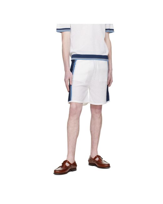 Casablanca Blue Mesh Stripe Shorts for men