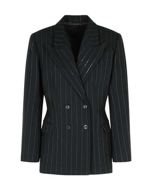 Isabel Marant Black Double-Breasted Striped Jacket