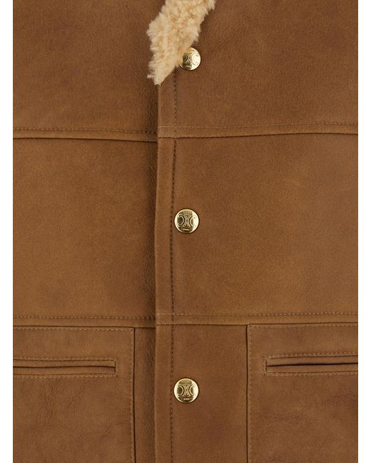 Céline Brown Sleevless Leather Vest