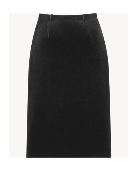 Saint Laurent Black Velvet Wrap Midi Skirt