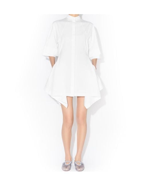 Alaïa White Alaïa Panelled Poplin Dress